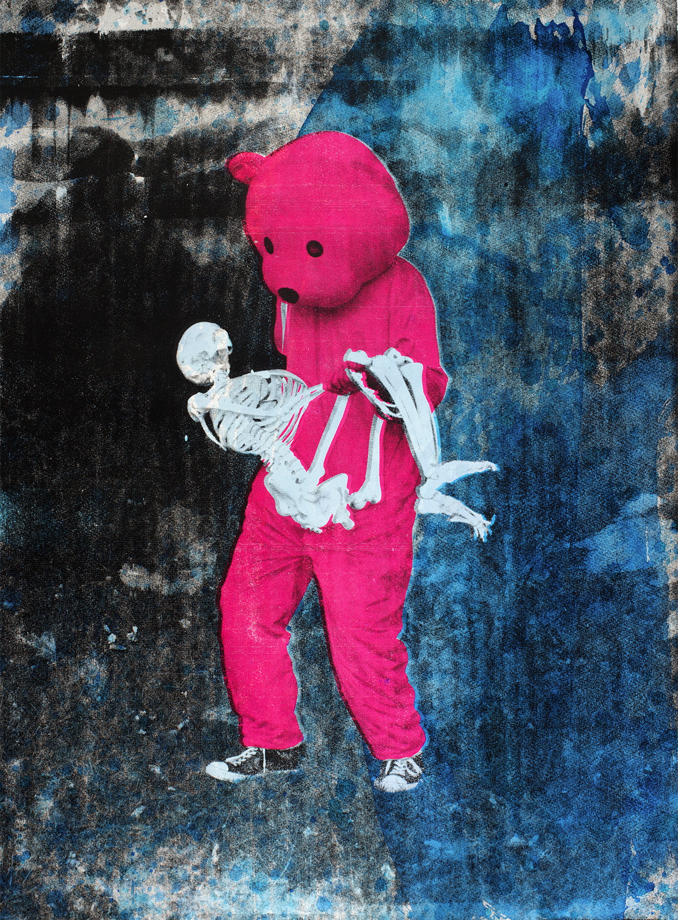 Cara Delevingne selects Paul Robinson's Pink Bear print for art4animals.