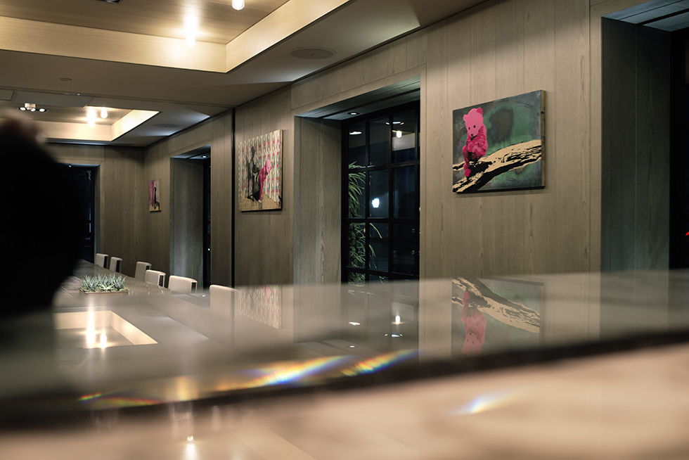 The Pink Bear is exhibited in Room 100 at Belgraves London The Pink Bear is exhibited in Room 100 at Belgraves London