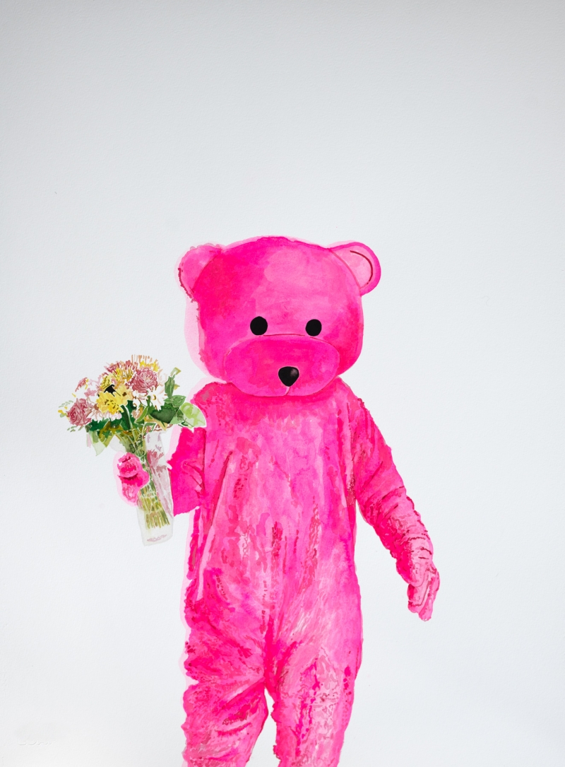 untitled watercolour study, Watercolour, 2020, from the The Pink Bear series