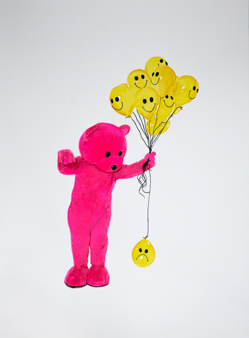 untitled watercolour study, Watercolour, 2020, from the The Pink Bear series