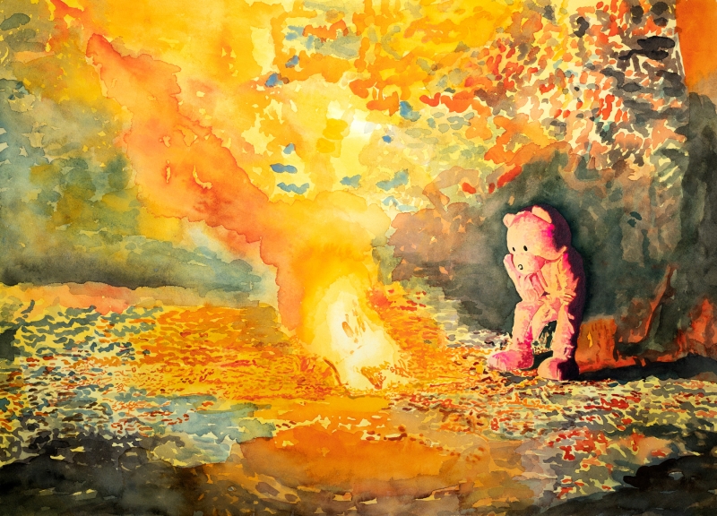 Light And Warmth study, Watercolour, 2021, from the The Unconscious Therapy series