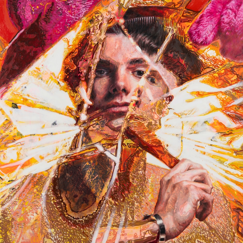 G with Comb, Painting, 2024, from the Life Lines series