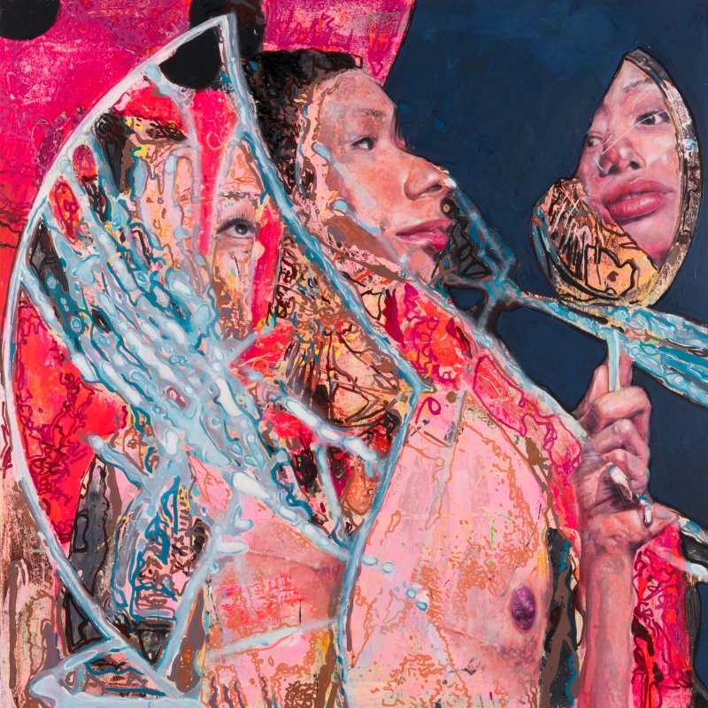 M with Scar, Painting, 2024, from the Life Lines series