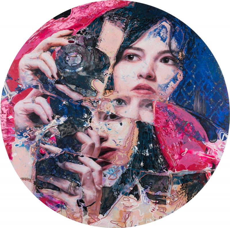 T with Camera, Painting, 2024, from the Life Lines series