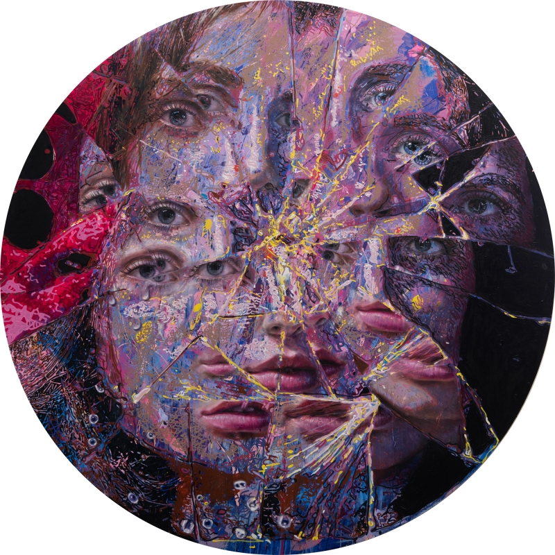 M with Tears, Painting, 2024, from the Life Lines series