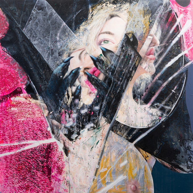 E with Claws, Painting, 2024, from the Life Lines series