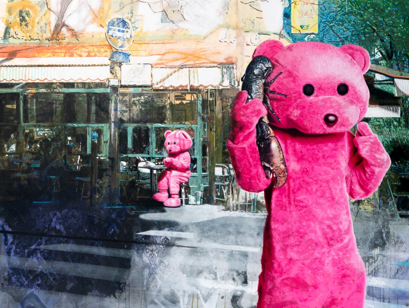 Le Café du Trop a.k.a Lobster Money, Painting, 2026, from the Coming To Town series