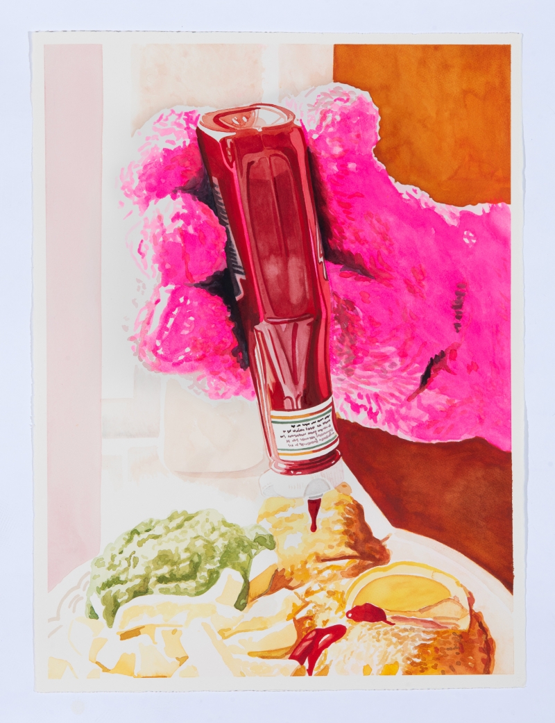 Pass The Ketchup, Watercolour, 2025, from the Feels Like Home series