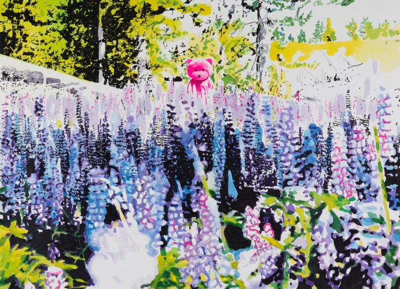 Happy Flowers study, Watercolour, 2022, from the I Used To Be A Polar Bear series