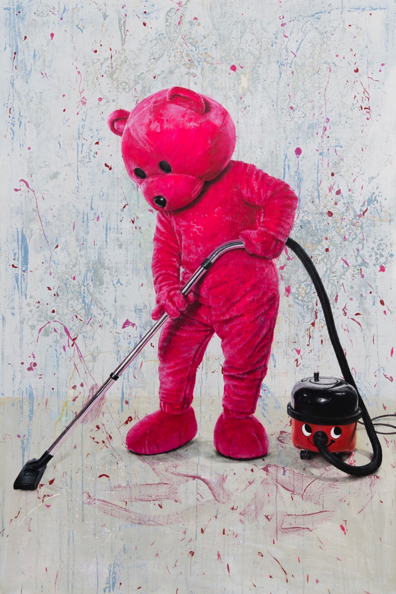 Clean The Fuck Up, Painting, 2023, from the The Pink Bear series