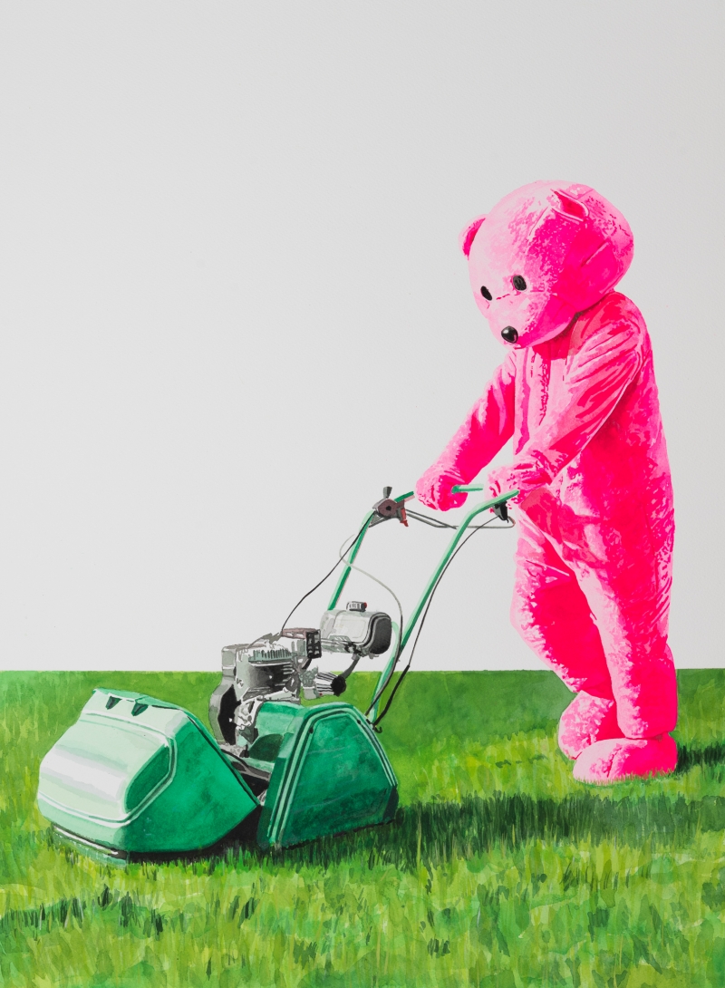 Keep It Tidy, Watercolour, 2024, from the The Pink Bear series