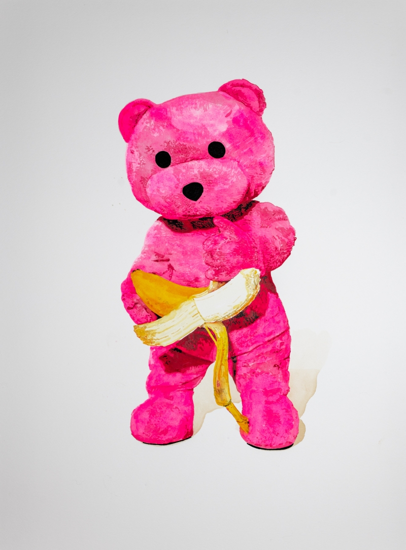 untitled watercolour study, Watercolour, 2021, from the The Pink Bear series