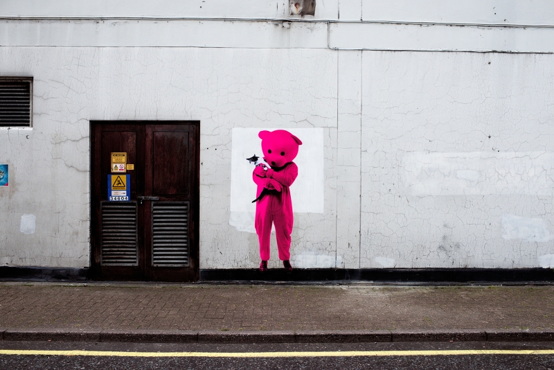 Street Cat, Intervention, 2017, from the The Pink Bear series