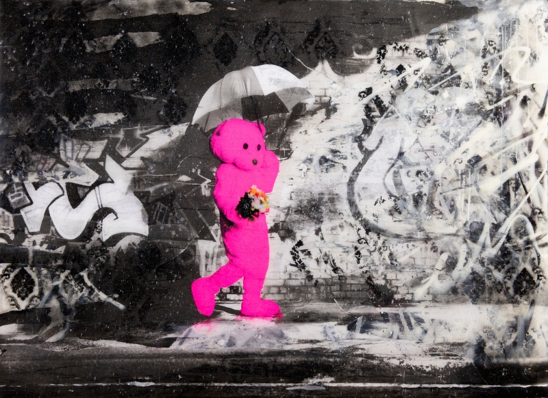 Finding Light In Darkness, Mixed Media, 2024, from the Coming To Town series