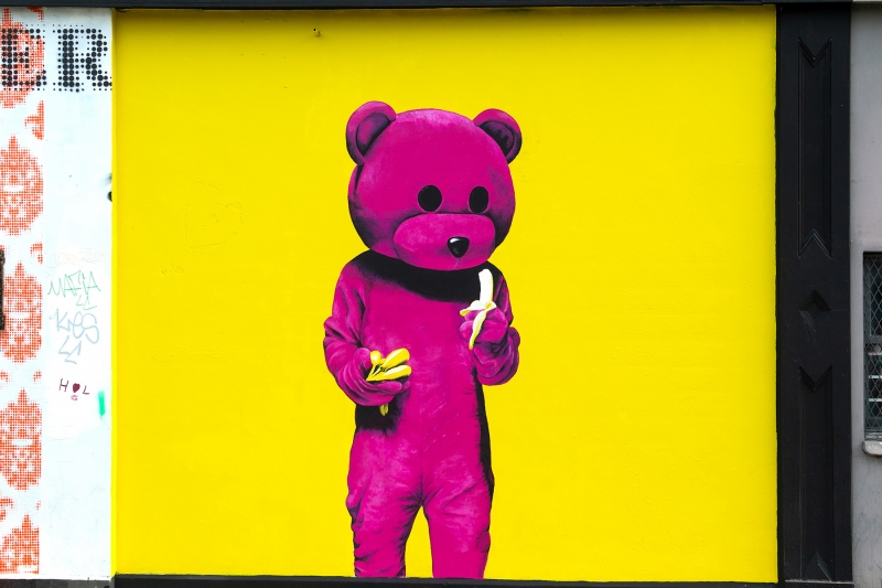 C'est Ne Pas Banana, Intervention, 2022, from the The Pink Bear series